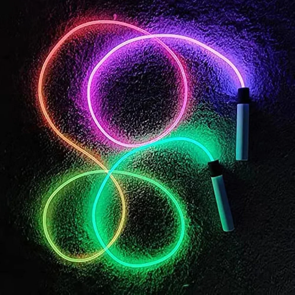 LED Night Glow Jump Ropes Glowing Skipping Rope Kids Adjustable Children Adults Portable Training Sports Fitness Equipment jump rope