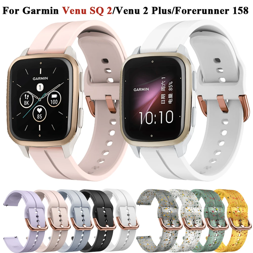 Garmin Venu Sq 2 Music, Venu 2 Plus용 실리콘 시계 밴드, 20mm 스마트 워치 밴드, 여성용 팔찌, 한국