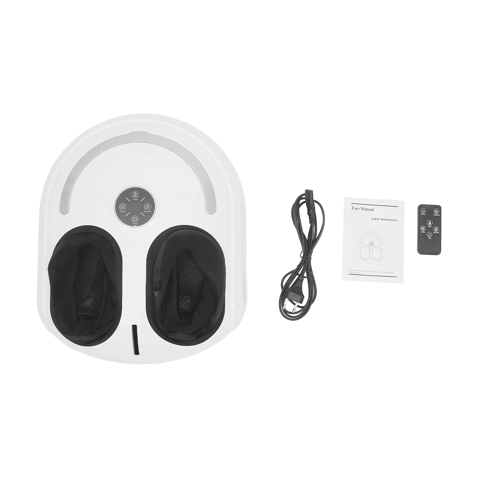 Máquina de Masaje de Pies con Control Remoto, Pantalla LCD, Ajuste Inteligente, Modos de Masaje y Calentamiento