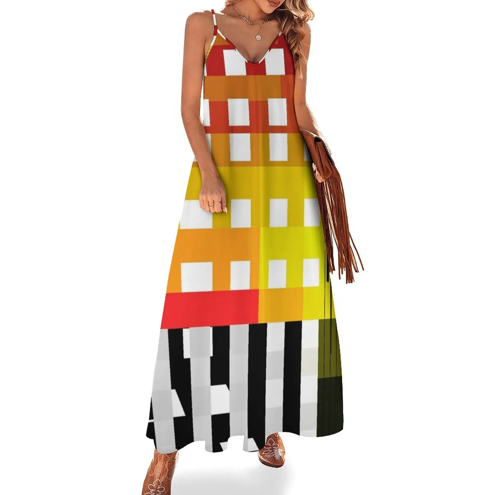 

Abstract Building Sleeveless Dress cocktail dresses evening dress dresses for official occasions long dress women