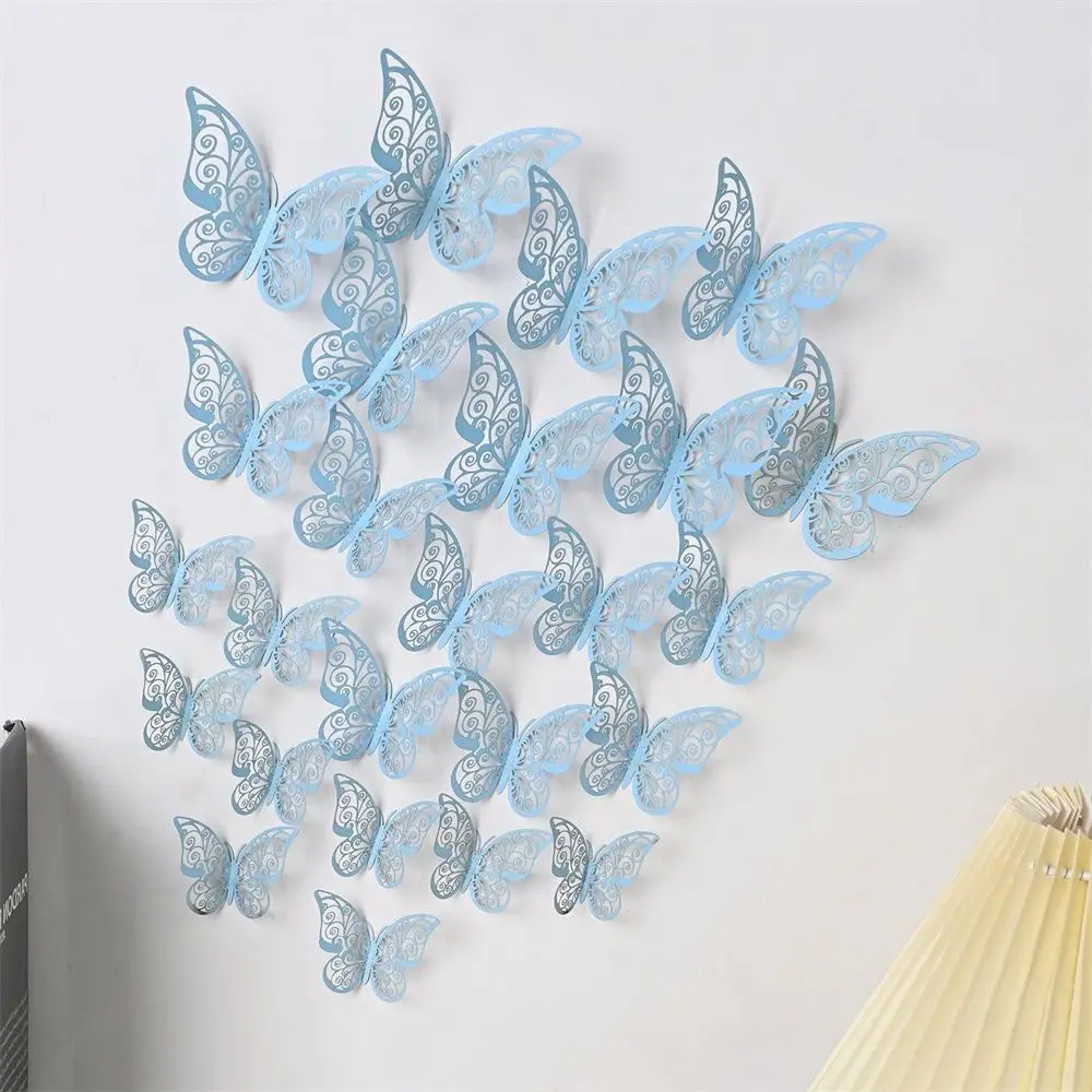 3d Stickers 3d Wall Stickers Butterfly Wall Decor 12Pcs 3D Butterfly Wall Stickers Hollow Butterflies Decals Butterflies Wall Art Decor For Wedding Party Home Decoration Stickers