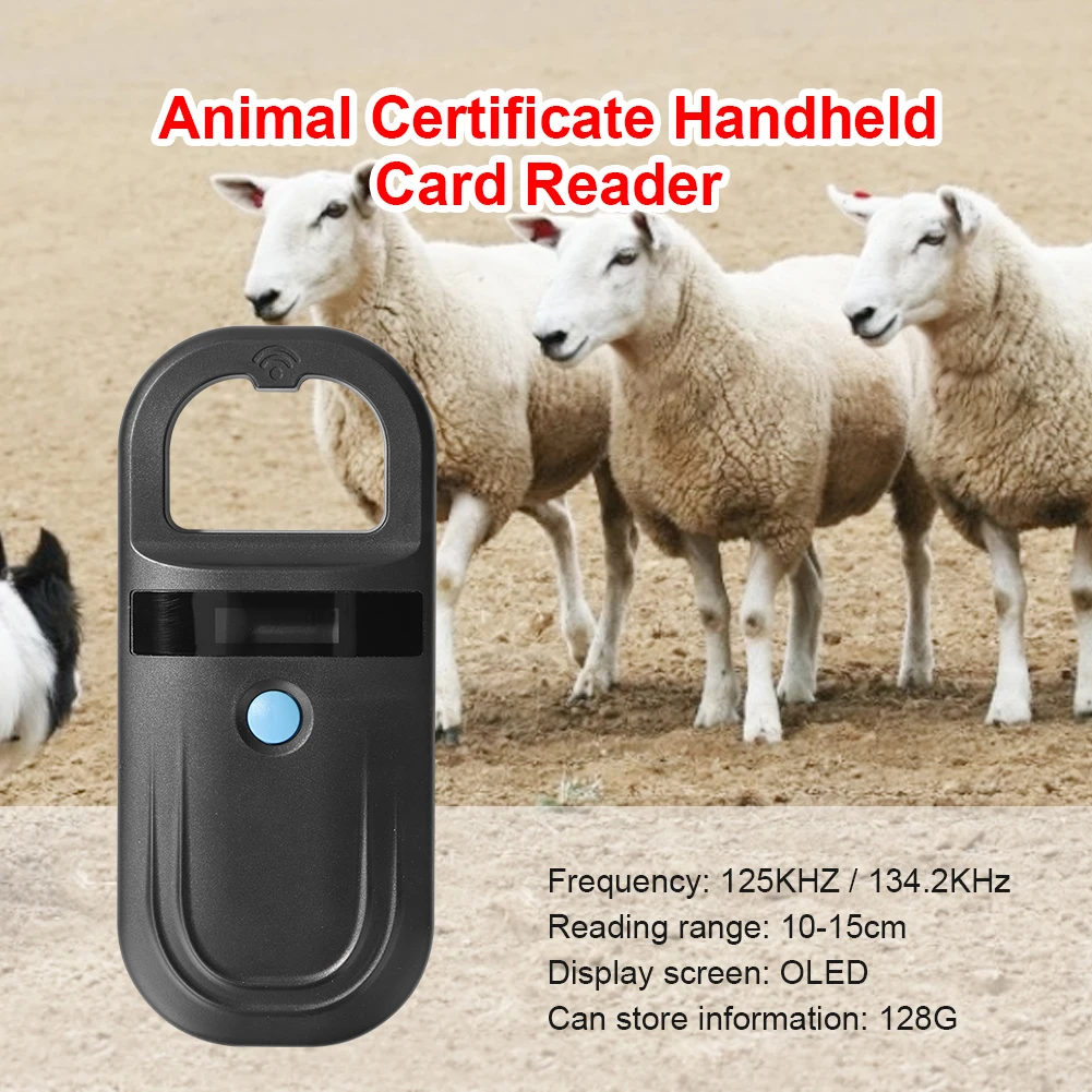 Pet Microchip Scanner with Stable OLED Display Micro Chip Reader Scanner Pet Chip ID Scanner for ISO 11784/11785 FDX-B and ID64