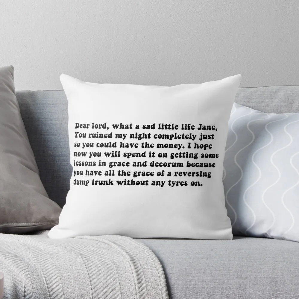 

What a Sad Little Life Jane Throw Pillow cushion cover set christmas covers