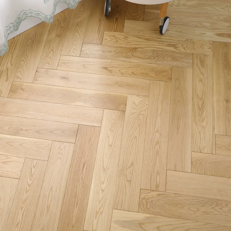 Pure solid wood herringbone floor floor heating lock Fan longan disc bean oak pure solid wood log herringbone floor 1