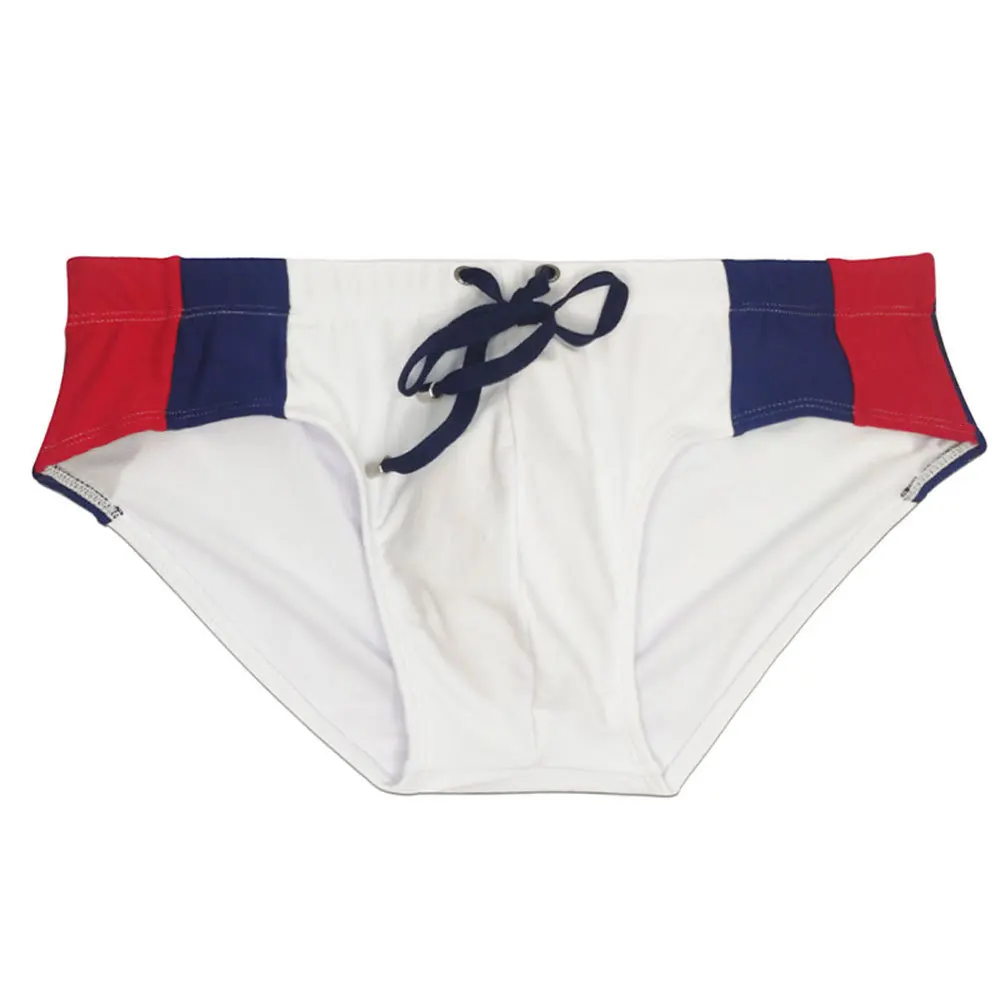 New Mens Surfing Swimwear Splicing Swim Briefs Low Waist Swimming Short Trunk Sport Beach Pants Swimsuit Bikini Male Sexy Shorts 5