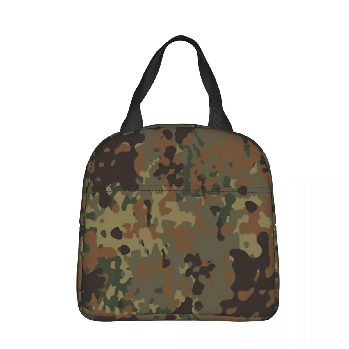 

Flecktarn Pattern Camouflage Portable Lunch Bag Camouflage Ice Cooler Pack Insulation Picnic Food Storage Bags