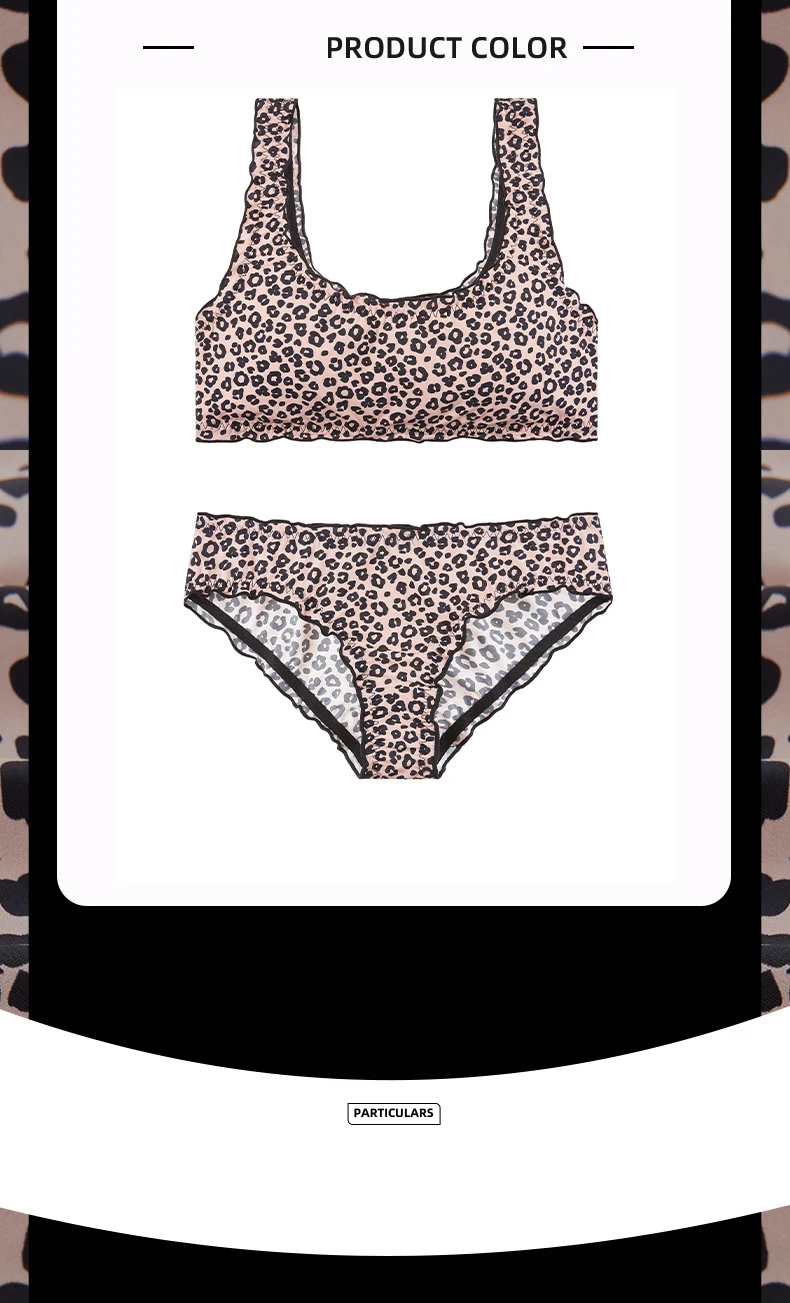 Logirlve Damen-Set mit Leopardenmuster, BH-Träger, Weste, Sommer, sexy Top und Shorts, einfache Oberbekleidung, lässige Mode, Unterwäsche-Set – Detail 7