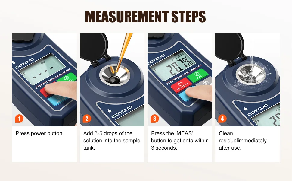 Digital Brix Meter Refractometer 0~55% Fruit Drink Honey Sugar Tester Meter Suge