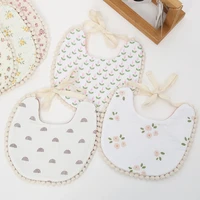 Muslin Cotton Baby Boys Girls Bibs Double Side Flower Rainbow Print Saliva Towel Infant Feeding Burp Cloth Kids Adjustable Scarf 1