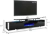 110" Large Fireplace TV Stand Set , Includes 70" 2-Tier Fireplace TV Stand, TV Console with LED Light for Living Room, Black 6