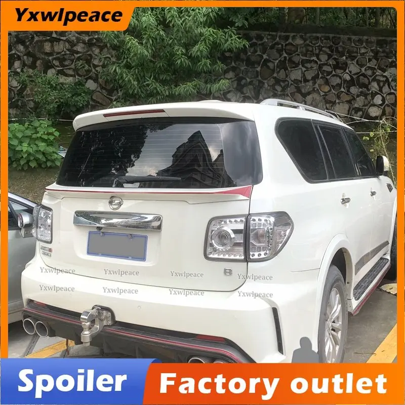 

For Nissan PATROL Y62 2012 13 14 15 16 17 2018 ABS Plastic Unpainted Color Rear Spoiler Wing Trunk Lid Cover Car Car Accessories