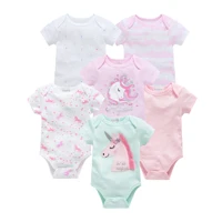 3/6 pièces par lot bébé filles vêtements pour nouveaux coton à manches courtes fille body 0-12 mois nouveau-né garçons vêtements enfant en bas âge 1