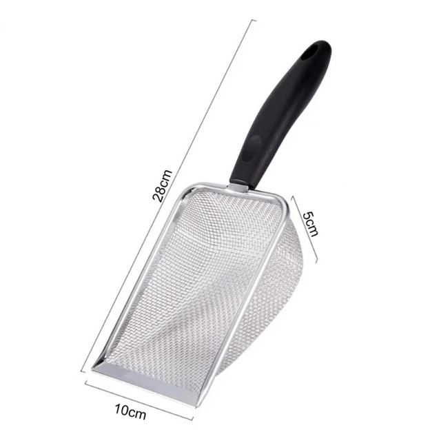 Cat Litter Shovel Small Hole Sand Hanging Hole Pet Litter Tray Sand Scooper Stainless Steel Metal Scooper Kitten Cleaning Tool 2