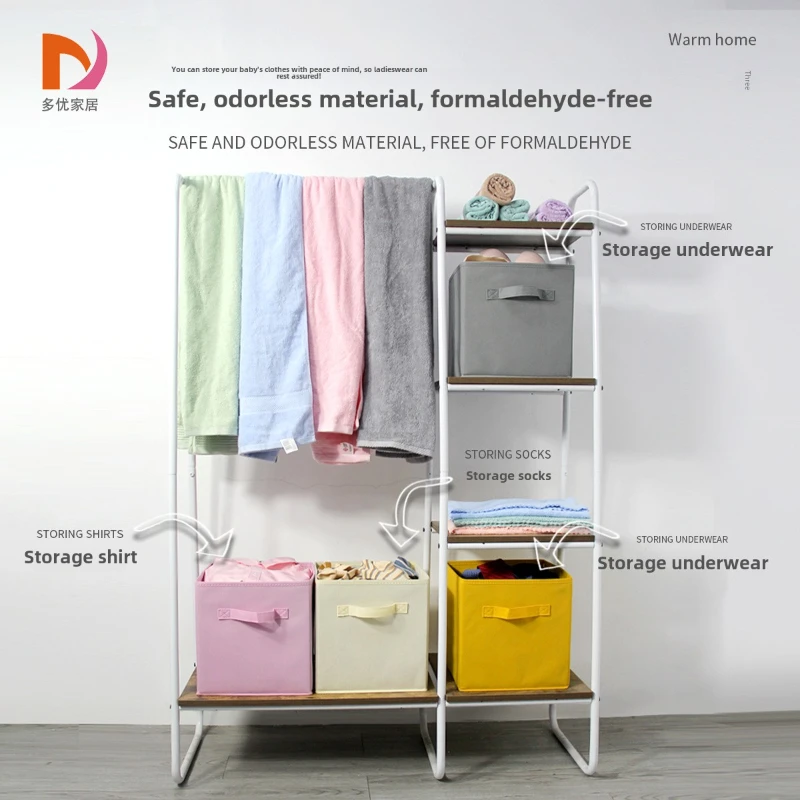 Fabric Foldable Storage Box Household Wardrobe Clothing Toy Storage Box Non-woven Clothing Storage Box Basket Cross-border 2