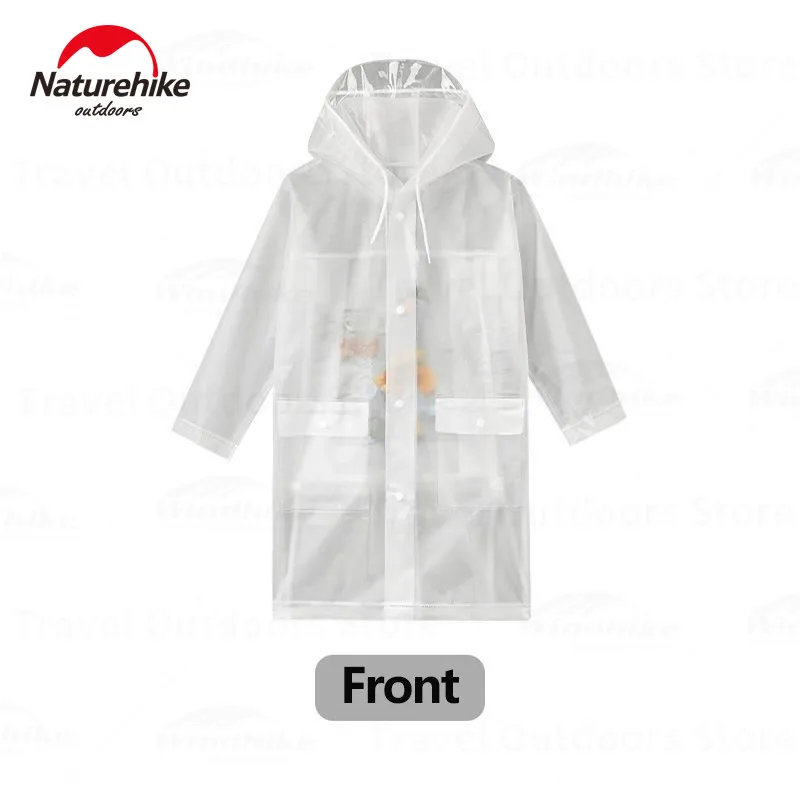Naturehike Children's Raincoat TPU Poncho Rain Coat Waterproof Jacket Rainwear for Kids Camping Hiking With Backpack Position