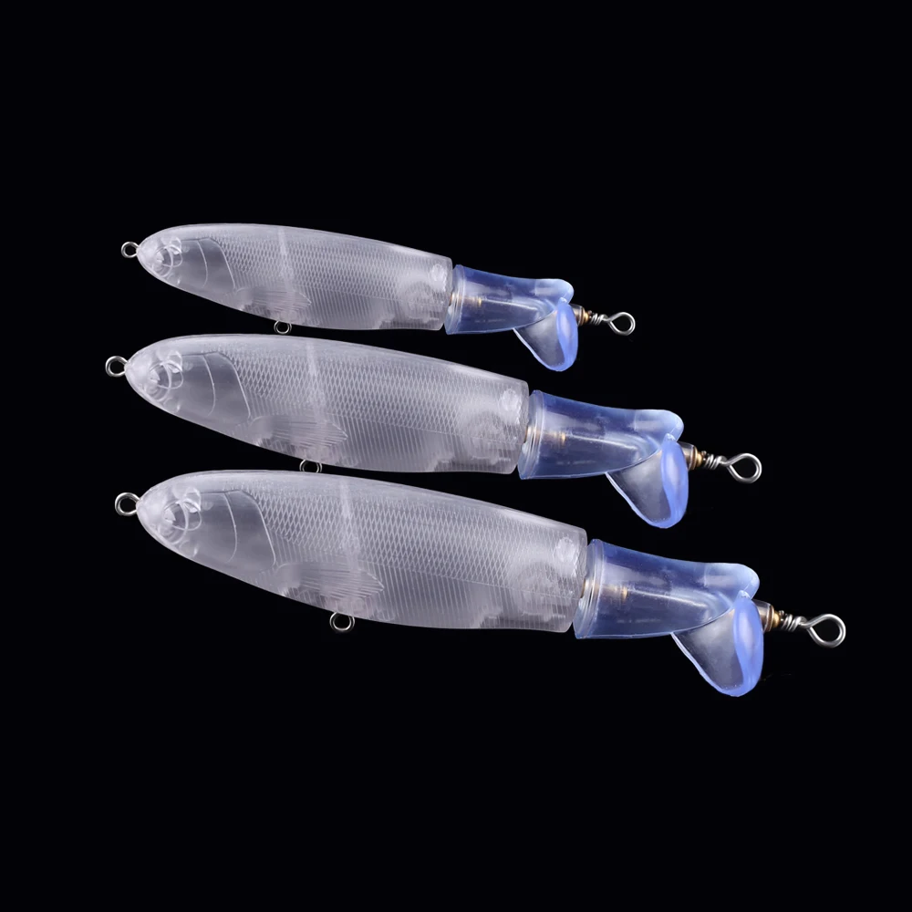 

Hanlin 10/20pcs 10cm/11cm/14.5cm Hard Baits Rotated Fishing Lures Tail Splasher Popper Blanks Unpainted Topwater Wobblers Tackle