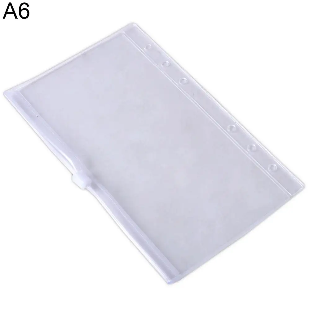 A5 A6 A7 Binder Pockets Binder Zipper Folders for 6-Ring Notebook Waterproof PVC Leaf Pouch Document Filing Bags office folder binder folder