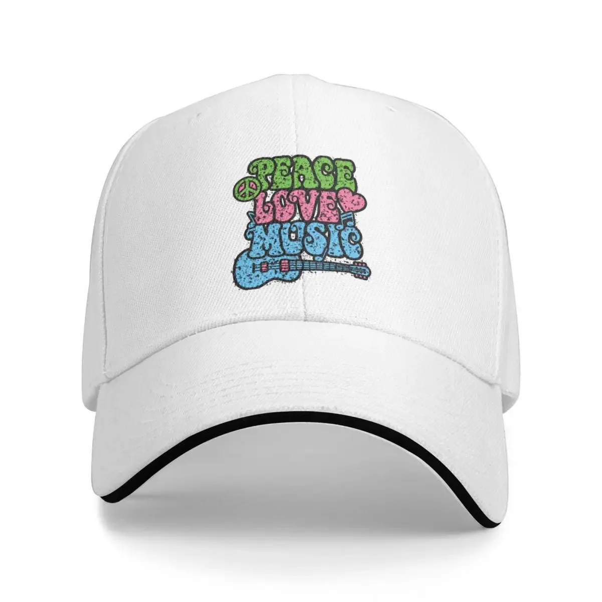 

Peace Love Music Distressed Cap Baseball Cap fashion Hat beach sunhat Women's golf clothing Men's
