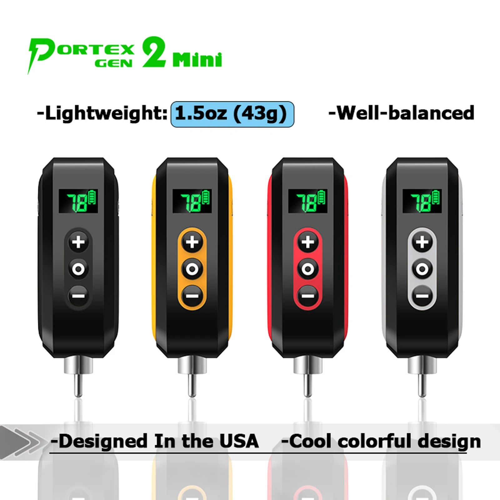 EZ Portex Gen2 Mini Battery Pack Tattoo Wireless Battery Tattoo Power Supply RCA Lightweight Well-balanced for Tattoo Pen rechargeable battery pack for xbox one xbox one s xbox one x xbox one elite wireless controller 2 battery