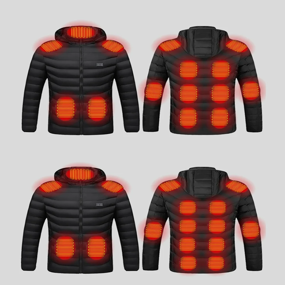 Intelligent 9-17 Areas Heating Warm Jacket Outdoor Activity Electric Heating Jacket Men's Women's Warm Winter