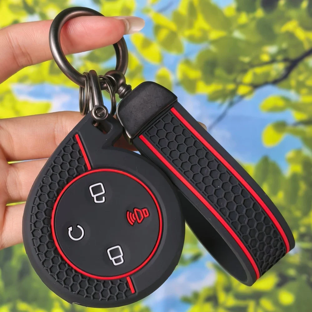 Soft Flexible Silicone Smart Key Guard with Keychain Chain