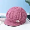 Fashion Hat Plush Knitted Wind Ear Guard Solid Color Simple Autumn And Winter Warm Hat Plush Wool Old Lady Cotton Hat 1
