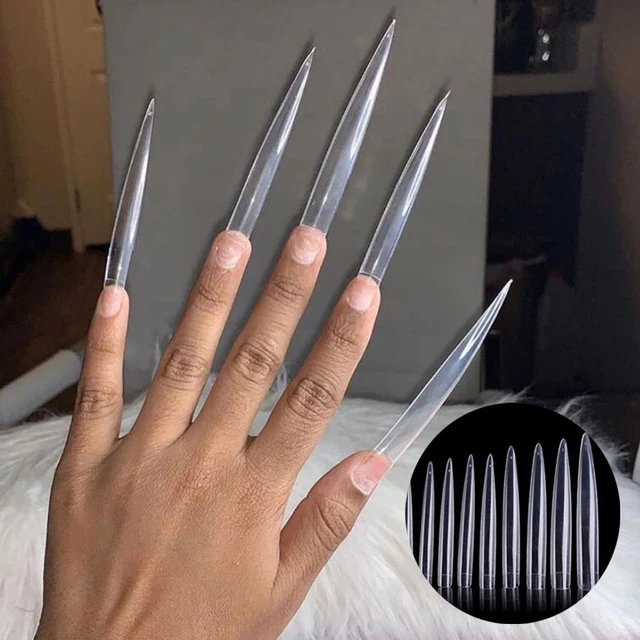 Florry Coffin Extra Long Fake Nails Ballerina Press India | Ubuy