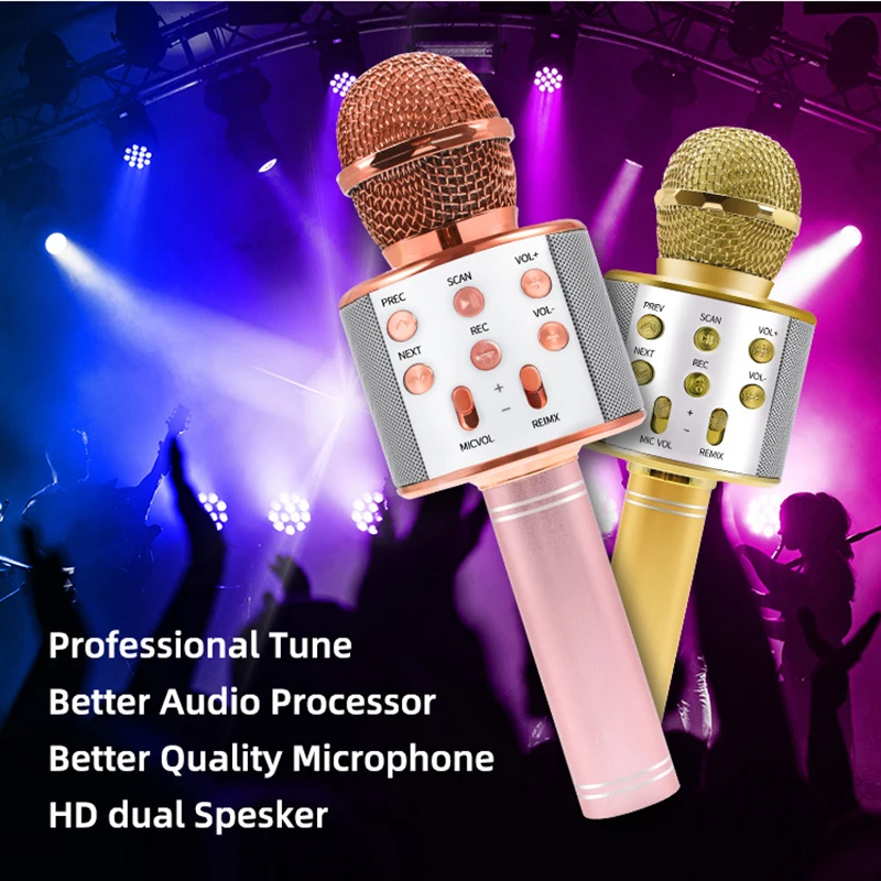 

Детский Bluetooth-микрофон для караоке, подарок для детей, микрофон, аудио-микрофон, караоке-устройство со светодиодной подсветкой, микрофон
