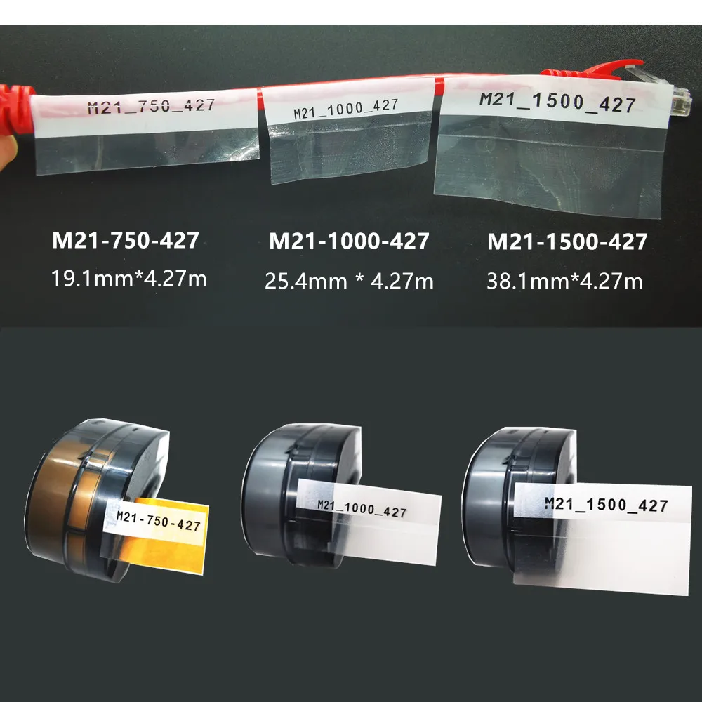 20 Packs M21-1000-427 Vinyl Label Maker Ribbon Cartridge Black On White For Brady BMP21 PLUS BMP21-LAB Labeller Printer