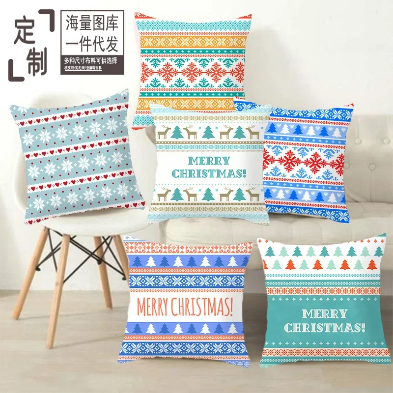 

Cross-border Christmas Pillowcases Wholesale Home Bedside Cushions Printed Pillowcases Nordic