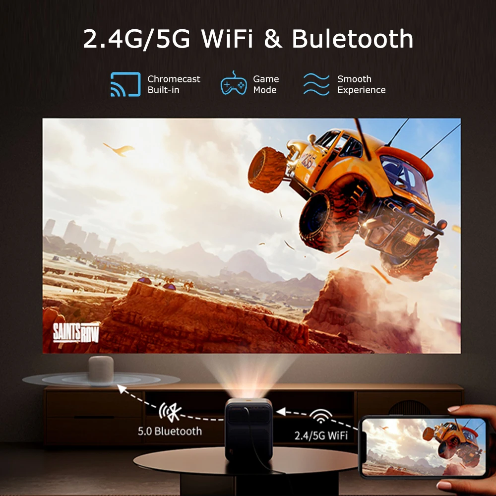 Wanbo Mozart 1 Pro Beam Projector 1080P 4K Android TV 11.0 Google Netflix
