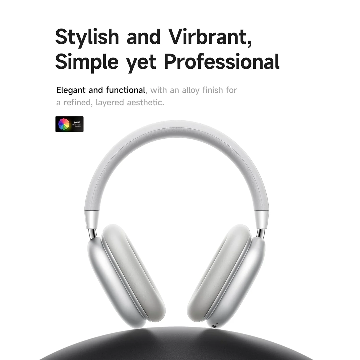 B36 Bluetooth 5.3 Hi-Res Audio Noise Cancelling Over-Ear Headphones With Mic, Deep Bass Low Latency Gaming Headset, USB-C Fast Charging_voghion.com