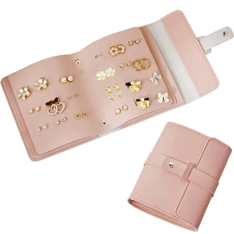 Travel Jewelry Organizer | 1PC PU Leather Ear Stud Storage Bag, Multi-Layer Jewelry Org... - SKU PESB1858 - UGI Packaging