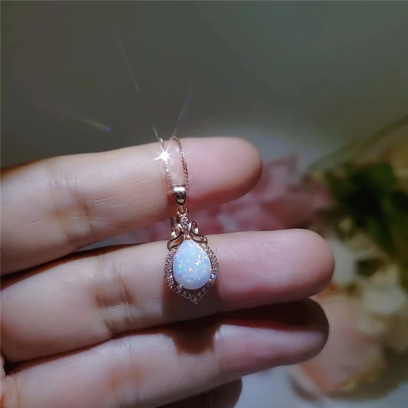 Opal Crystal Necklace | Attitude Clothing | ShopLook