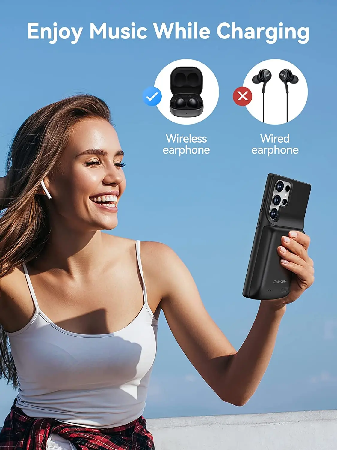 Power Bank Charger Case 10000mAh Battery Case For Samsung Galaxy S23 Ultra Wireless Charging Cover Portable Charger Power Case