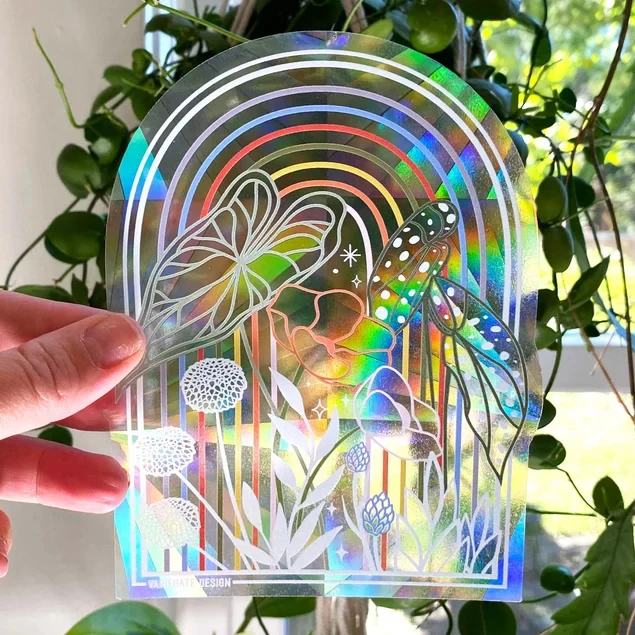 Prismatic Vinyl Window Prism Cling Film Decals Rainbow Maker Glass 3D Sun Catcher Sticker To