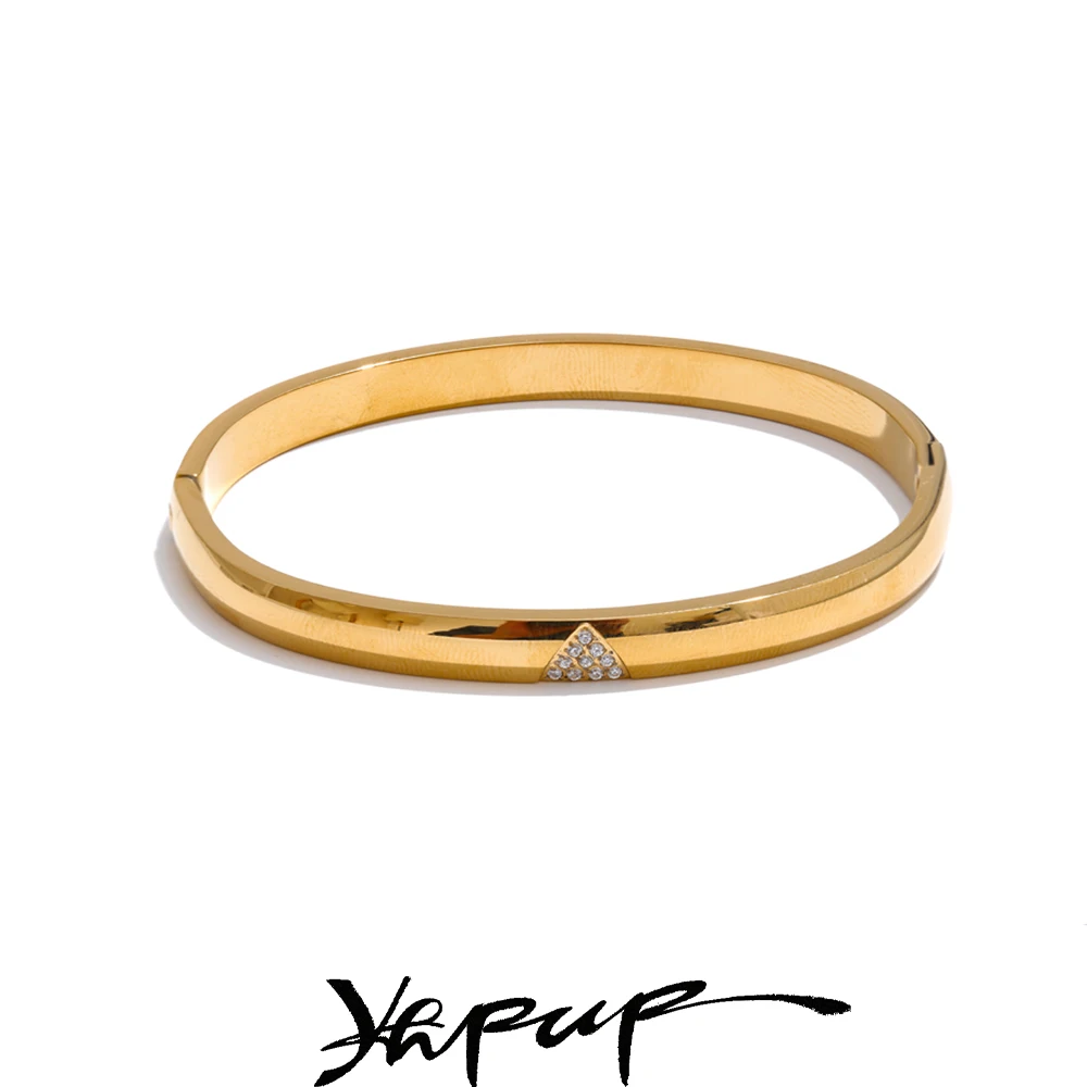 Yhpup 60mm Stainless Steel Zircon Bracelet
