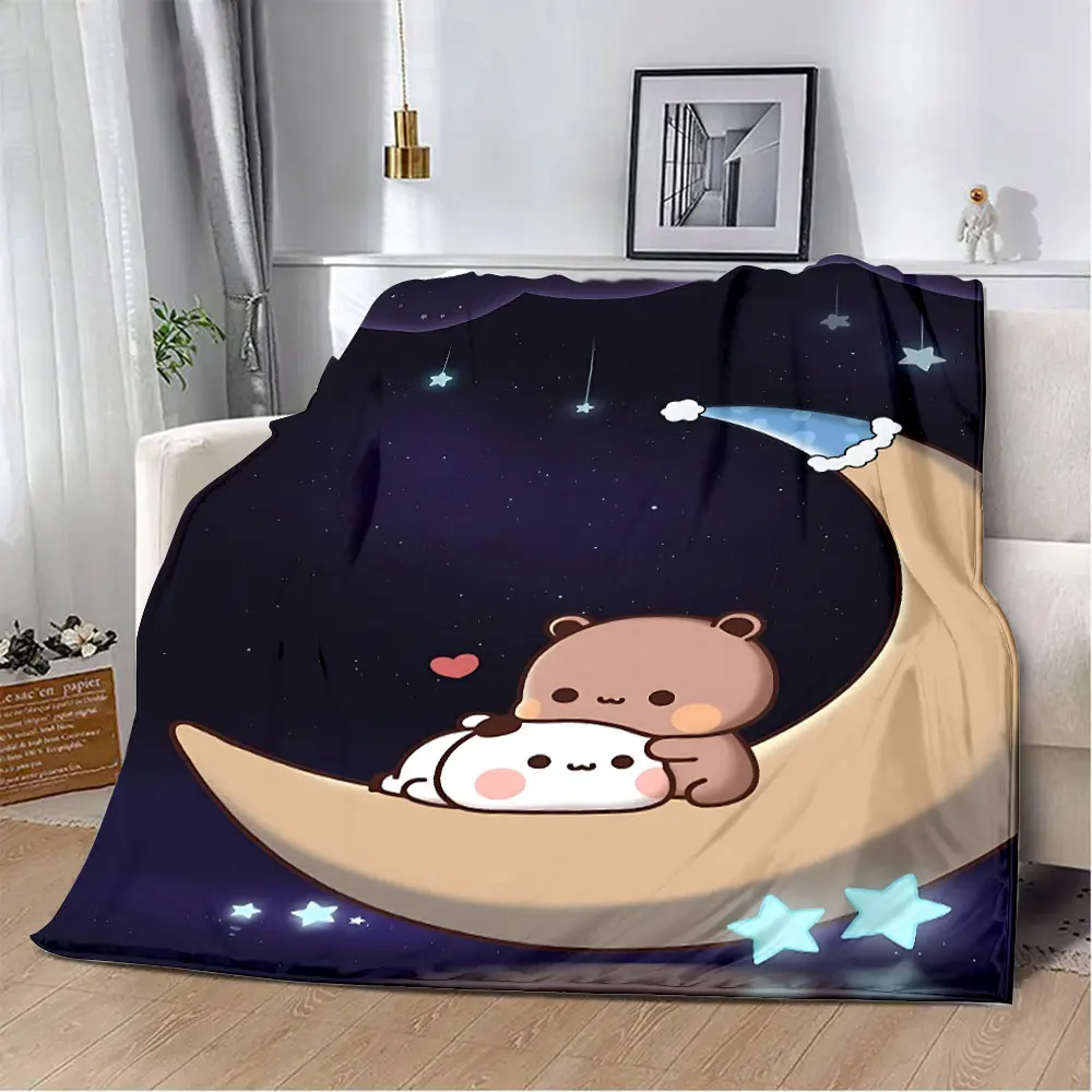 Cute Bubu and Dudu Series Printed Blanket Picnic Blankets Warm Blanket Soft and Comfortable Blanket Home Travel Birthday Gift 2