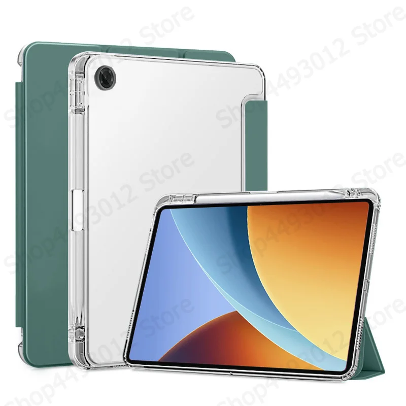 Stylish Trifold PU Leather Tablet Case with Pen Holder and Soft Back Stand