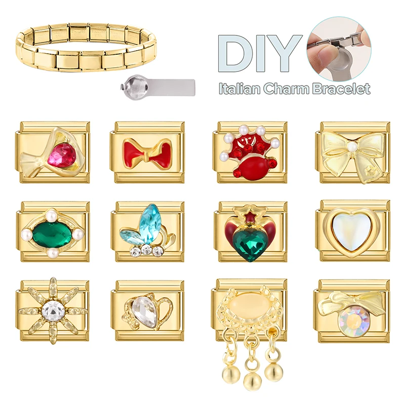 Green Heart Blue DIY Stainless Steel Bracelet Accessories