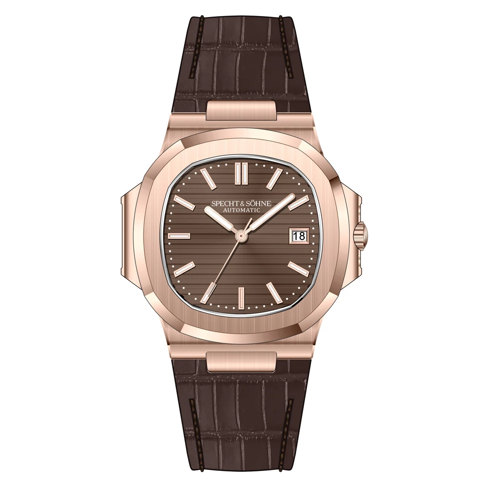 New Specht&Sohne Men s Watches Mechanical Watch Japan Miyota 8215 Movt Rose - Picture 26 of 36