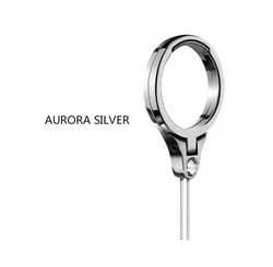 Universal Metal Lanyard Keycord & Finger Ring Holder Stand (Silvery)