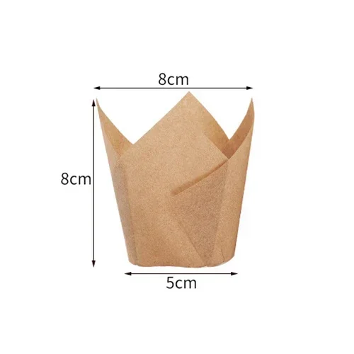 Tulip Muffin Cupcake Paper Cups Oilproof Cupcakes Liner Baking Muffin Box Cup Cake Decorating Tools Wrap Cases 50pcs