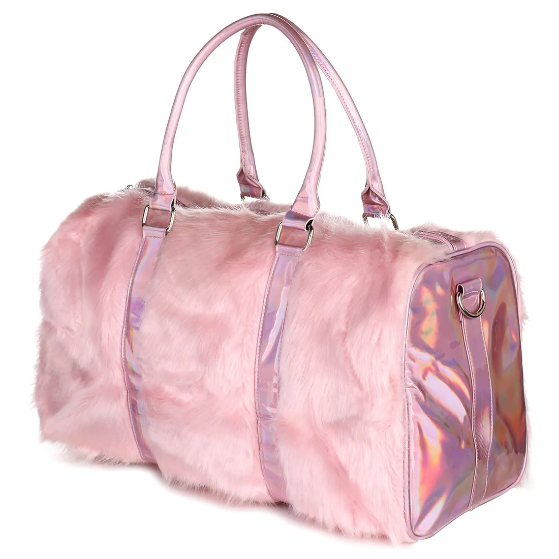 Blue Travel Duffel Bags Fur Handbag For Women Travel Bag Large Capacity Crossbody Bag Shoulder Bags Noble Tote Bolsa Mujer