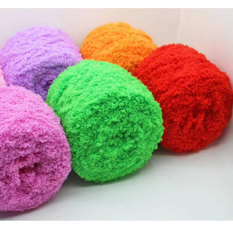 1Pc 100g Velvet Chenille Yarn for hand knitting Super Soft Crochet Yarn DIY line Blanket sweater bag shoes toy 3 strand threads
