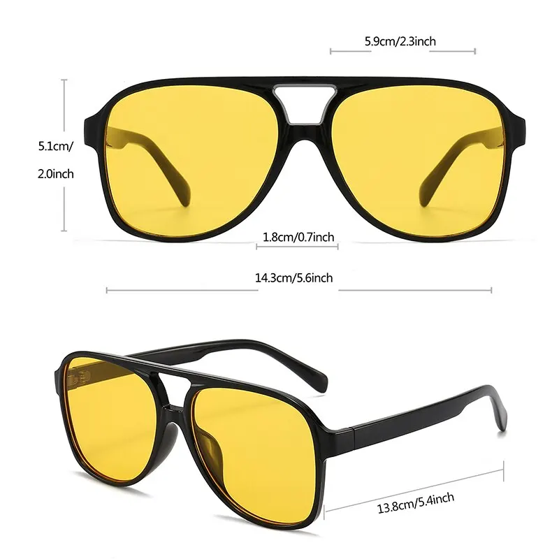 Vintage übergroße Sonnenbrille Frauen Retro Marke großen Rahmen Sonnenbrille weiblich schwarz gelb ins Stil quadratische Brille oculos de sol – Detail 5