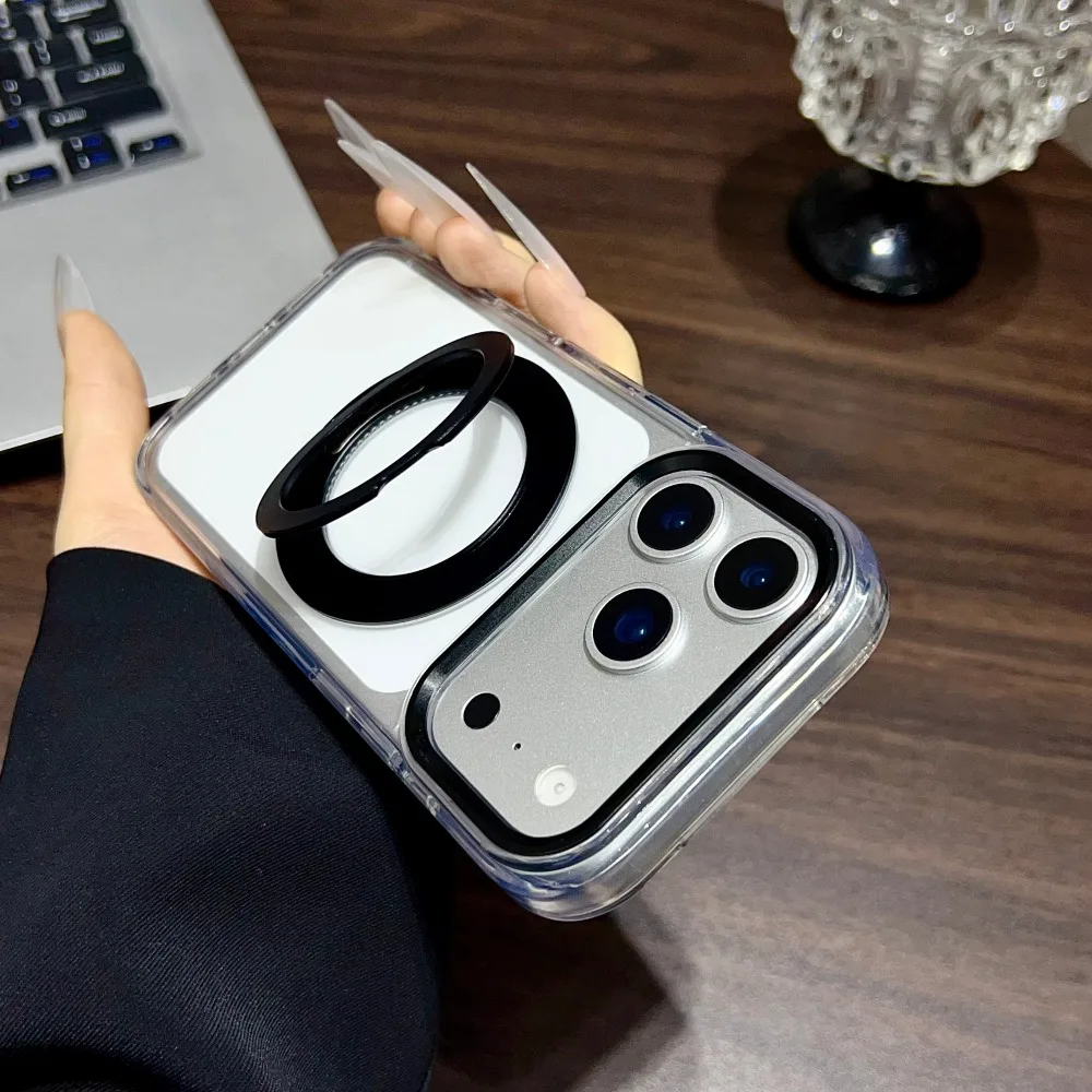 Rotating Stand Case with Magnetic Ring, Clicky Sound, and Military-Grade Drop Protection