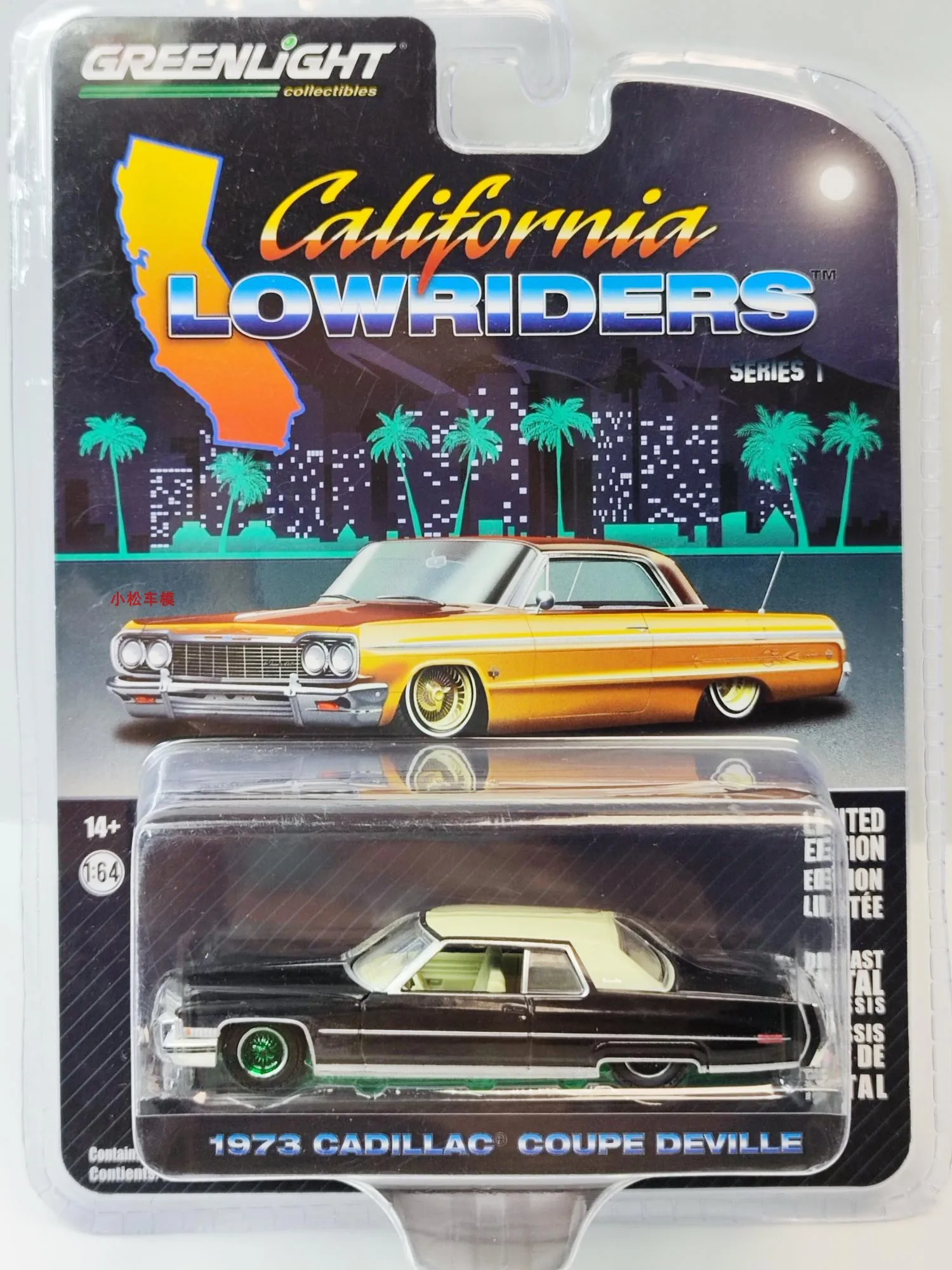 

Nicce 1:64 1973 Cadillac Coupe DeVille Black And Gold Wheel Green Version Collection Of Car Models