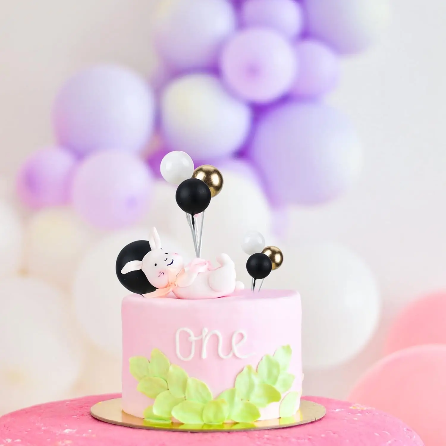 27PCS Black White Gold Ball Cake Toppers Mini Ball Cupcake Toppers DIY Foam Ball for Wedding Anniversary Birthday Party Supplies – Detail 3