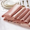 24PCS 30x30cm Wedding Dark Green Satin Napkin Wholesale Soft Table Napkins for Romantic Christmas Party Dinner Table Decoration 3